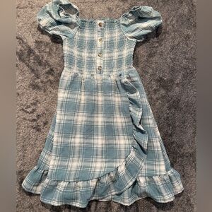 Wonder Nation Blue Plaid Kids Dress size 7/8